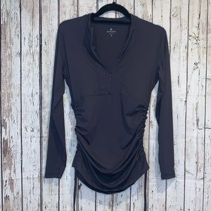Athleta half zip scrunched guard top in gray
